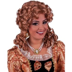 Damespruik barok met brons haar - Verkleedpruiken