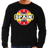 Have fear Spain is here sweater voor Spanje supporters zwart voor heren - Feesttruien