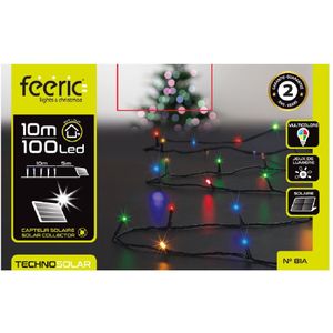 Kerstverlichting - gekleurd - 10 meter - 100 led lampjes - zwart snoer - solar - Kerstverlichting kerstboom