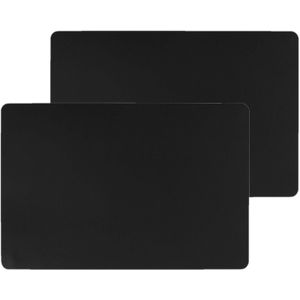 Set van 12x stuks placemats PU-leer/ leer look zwart 45 x 30 cm - Tafel onderleggers