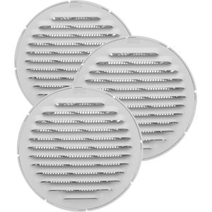 AMIG Ventilatierooster/muurrooster rond - 3x - voor D80mm buisaansluiting - aluminium - Muurroosters
