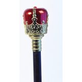 Koninklijke scepter staf met rode steen 45 cm - Verkleedattributen