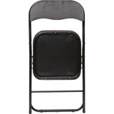 Klapstoel met fluweel zitting - 6x stuks - grijs - 44 x 48 x 79 cm - metaal - Klapstoelen