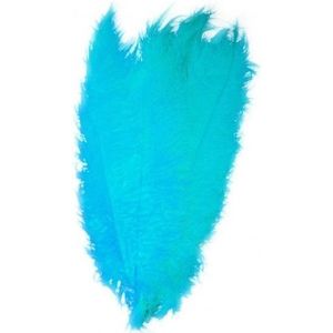 Turquoise blauwe decoratieveren/vogelveren 50 cm - Verkleedveren