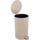 MSV Pedaalemmer - kunststof - beige - 3L - klein model - 15 x 27 cm - Badkamer/toilet