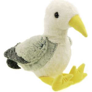 Creation pluche zeemeeuw knuffeldier - grijs/wit - met geluid - 40 cm - Vogel knuffels