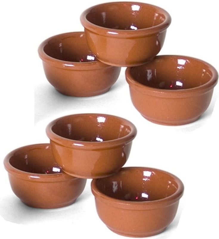 tapas bakjes - 16x stuks - mini - aardewerk -  bruin - 7 cm - serveerschaaltjes - Snack en tapasschalen