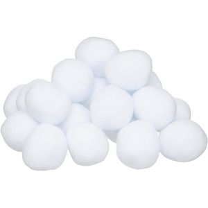 Feeric Christmas Decoratie sneeuwballen - 45x stuks - D7,5 cm - wit - Polypropyleen