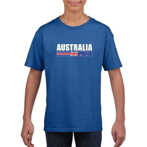 Blauw Australie supporter t-shirt voor kinderen - Feestshirts