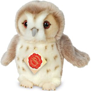 Knuffeldier Uil - zachte pluche stof - premium kwaliteit knuffels - beige/wit - 20 cm - Vogel knuffels