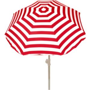 Strand parasol rood/wit gestreept 180 cm - Parasols