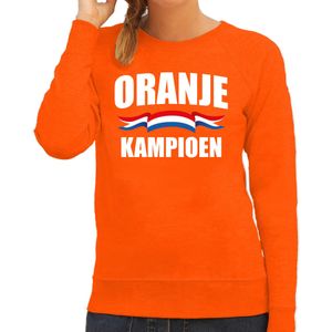 Oranje sweater / trui Holland / Nederland supporter oranje kampioen EK/ WK voor dames - Feesttruien