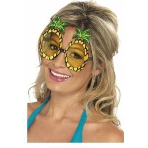 Tropische Hawaii thema verkleed bril met ananas glazen - Verkleedbrillen