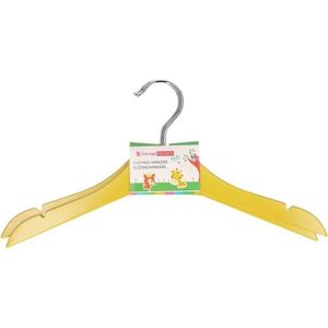 Stevige kledinghangers voor kinderen 2x stuks hout - Klerenhangers geel