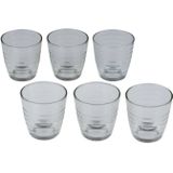 Drinkglazen - 12x st - transparant - 225 ml - glas - ribbels - waterglazen - glazen - Drinkglazen