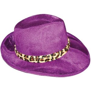 Paarse PIMP hoed volwassenen - Verkleedhoofddeksels