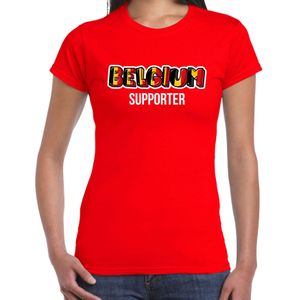 Rood t-shirt Belgium / Belgie supporter EK/ WK voor dames - Feestshirts