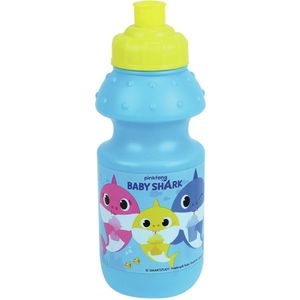 Kunststof bidon pop-up drinkbeker Baby Shark 350 ml - Schoolbekers