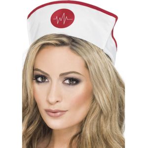2x Zuster/verpleegster verkleed hoedjes - Verkleedhoofddeksels