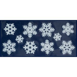 1x Kerst raamversiering raamstickers witte sneeuwvlokken 23 x 49 cm - Feeststickers