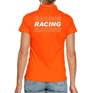 Racing supporter / race fan polo shirt oranje voor dames - Feestshirts