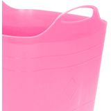 Excellent Houseware Flexibele emmer - 2x - roze - 25 liter - kunststof - vierkant - 35 x 38 cm