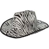 Carnaval verkleed Cowboy hoed Zebra - zwart/wit - volwassenen - Zebra print - Verkleedhoofddeksels