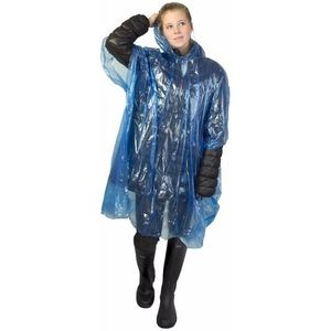 12x stuks blauwe regen ponchos voor volwassenen - Regenponcho's