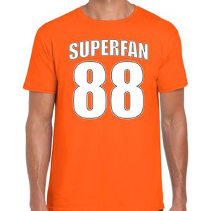 Superfan nummer 88 oranje t-shirt Holland / Nederland supporter EK/ WK voor heren - Feestshirts