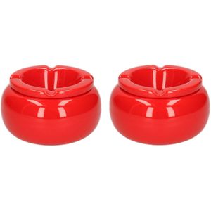 2x stuks Ronde rode stormasbakken 11 cm - Asbakken
