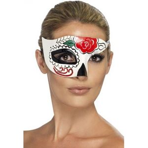 Set van 2x stuks day of the dead verkleed oogmasker - Verkleedmaskers