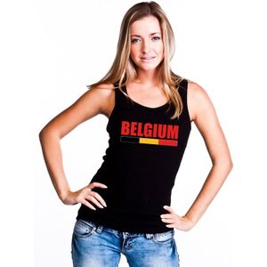 Zwart Belgium supporter singlet shirt/ tanktop dames - Feestshirts