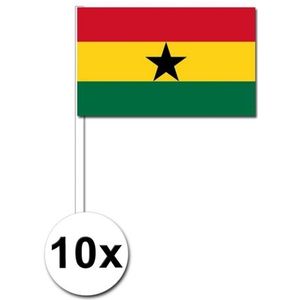 10 zwaaivlaggetjes Ghanese vlag - Vlaggen