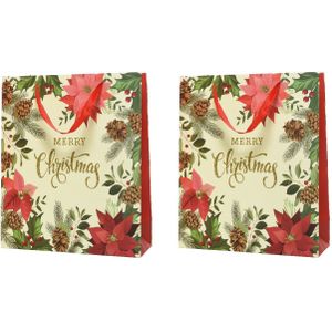 2x stuks grote kerst cadeautas/tas voor kerstcadeautjes Merry Christmas 72 cm  - Cadeaudoosjes