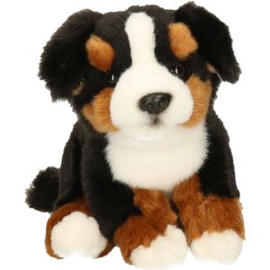 Knuffeldier hond Berner Sennen - zachte pluche stof - premium knuffels - multi kleur - 15 cm - Knuffel huisdieren
