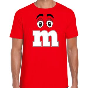 Verkleed t-shirt M voor heren - rood - carnaval/themafeest kostuum - Feestshirts