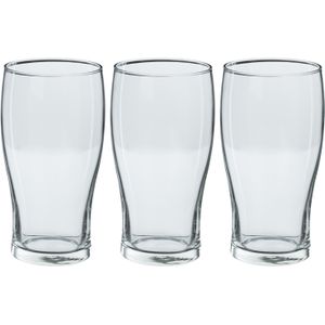 Bierglazen groot - 12x stuks - transparant - 570 ml - 9 x 16 cm