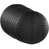 10x stuks bol lampionnen zwart 35 cm - Feestlampionnen