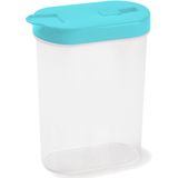 Plasticforte Voedselcontainer strooibus - blauw - inhoud 1 liter - kunststof - 15 x 7 x 19 cm