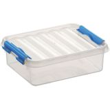 4x stuks sunware opbergboxen/opbergdozen transparant/blauw 1 liter 20 x 15 x 6 cm - Opbergbox