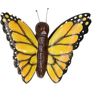 Hout magneet gele vlinder - Magneten