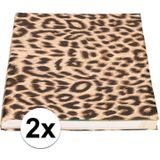 2x Bruin/zwart kaftpapier panters/luipaarden 400 cm - Kaftpapier
