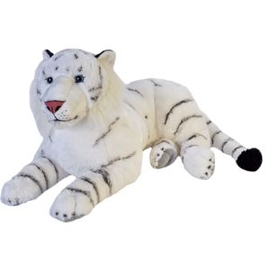Pluche dieren knuffels grote witte tijger van 76 cm - Knuffeldier