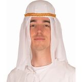 Arabieren sheik verkleed hoofddoek - wit/goud - volwassenen - Verkleedhoofddeksels