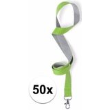50 stuks polyester sleutelkoords groen/grijs - Keycords