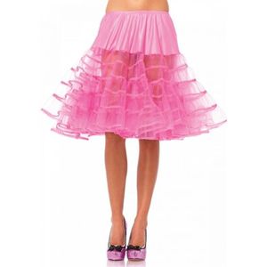 Verkleed lange petticoat fel roze voor dames - Petticoats