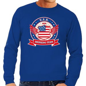 Blauwe USA drinking team sweater heren - Feesttruien