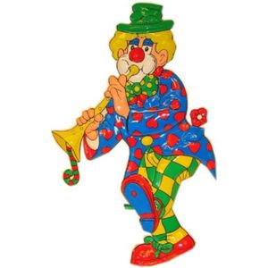 Wanddecoratie carnaval clown 70 cm - Feestdecoratievoorwerp