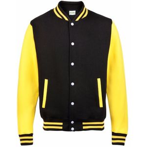 Varsity jacket zwart/geel voor heren - Baseball jacks