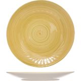 2x stuks diner bord Turbolino geel 27 cm - Ontbijtborden